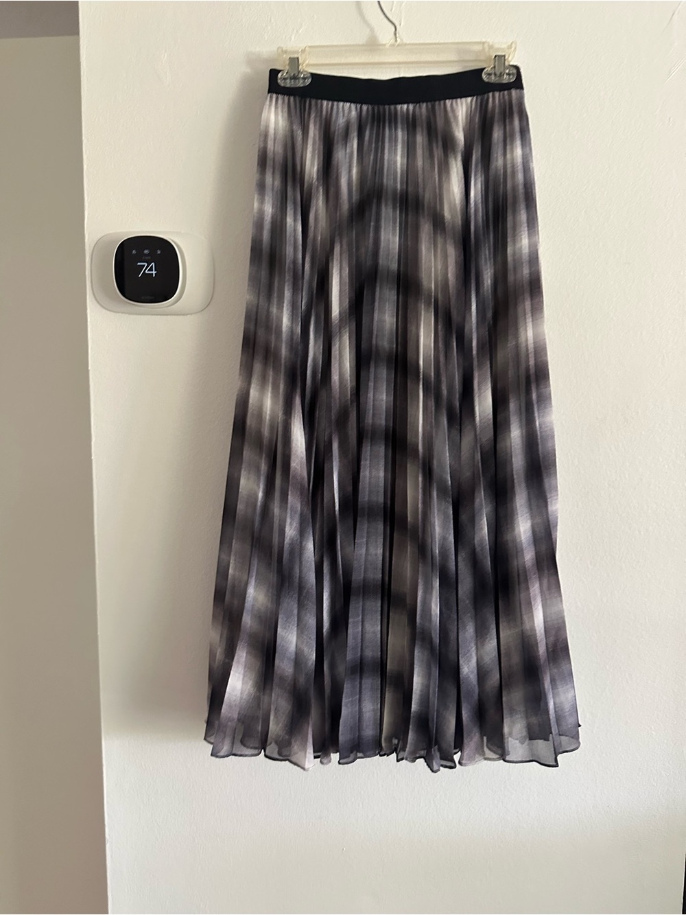 Rebecca Taylor Black & Gray Pleated Maxi Skirt women 4